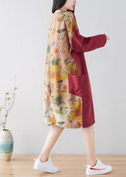 Plus Size French Red Pockets Casual Coat Spring
