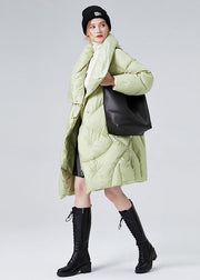 Plus Size Green Stand Collar Warm Duck Down Down Coat Winter