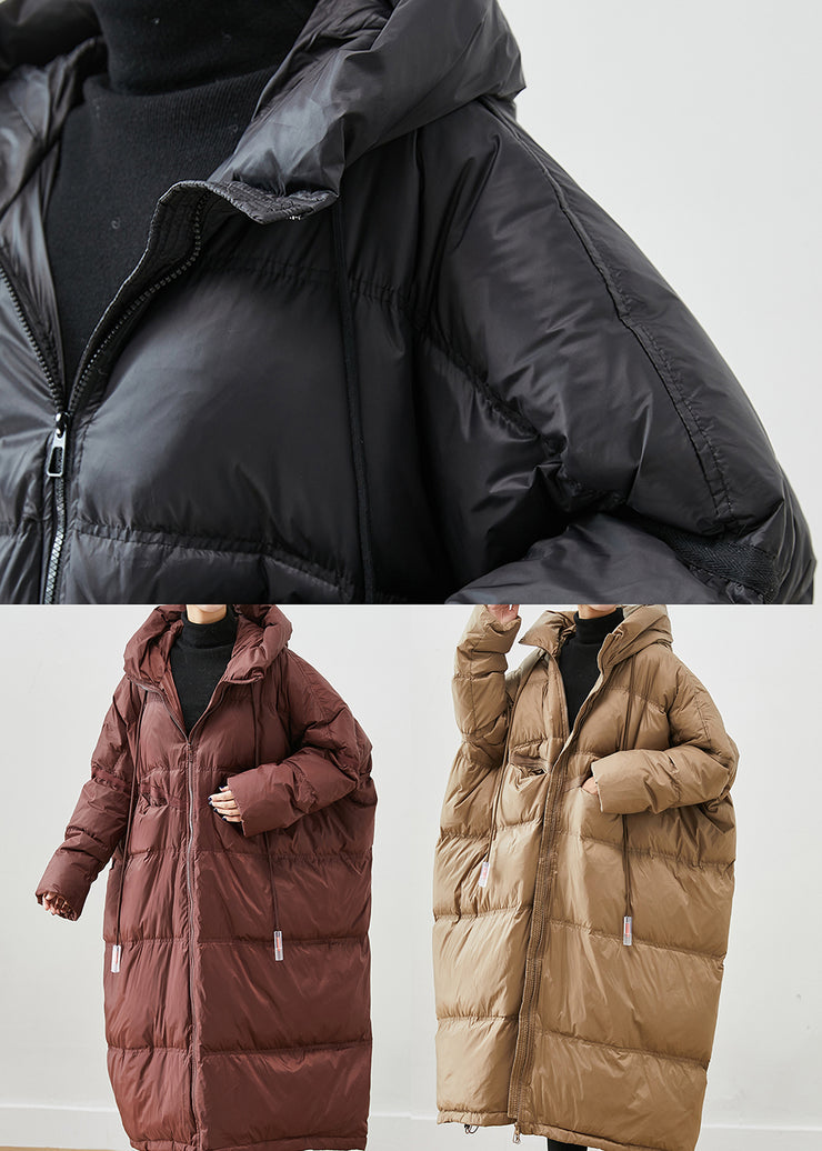Plus Size Khaki Oversized Drawstring Duck Down Winter Coats Winter