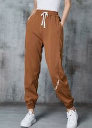 Plus Size Khaki Oversized Patchwork Cotton Harem Pants Spring