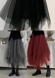 Plus Size Mulberry Asymmetrical fashion Tulle Skirts Spring