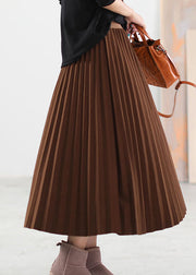 Plus Size Natural Chocolate thick pleated skirt Winter