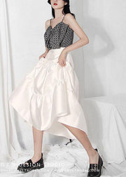 Plus Size Nude Asymmetrical design Summer Tiered Skirts - SooLinen
