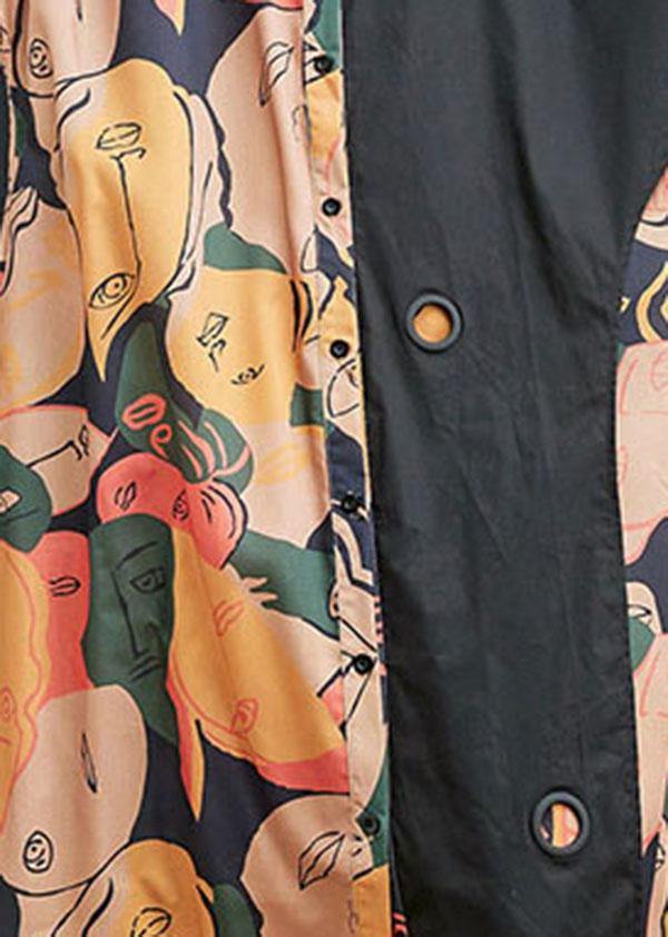 Plus Size Print Patchwork Cotton asymmetrical designside open Summer Maxi Dress - SooLinen