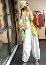 Plus Size Rainbow Tie Dye Linen UPF 50+ Coat Jacket Summer
