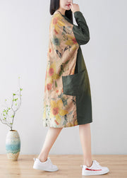 Plus Size Stilvoller Mantel mit grünem Knopfdruck Frühling
