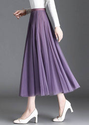 Plus Size Women Grey tulle a line skirts Spring