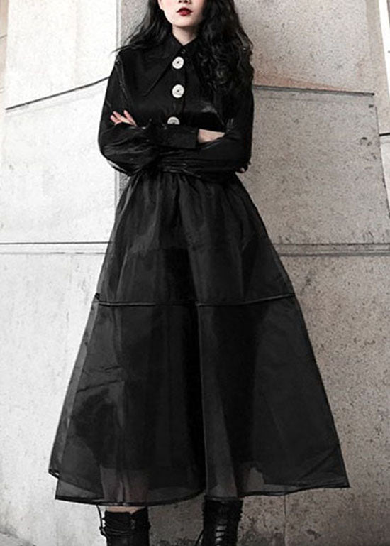 Plus Size schwarzer Tüll A-Linien-Röcke Frühling