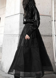 Plus Size black Tulle a line skirts Spring