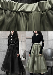 Plus Size black Tulle a line skirts Spring