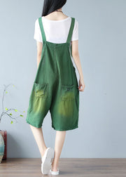 Plus Size Hotpants mit grüner Tasche, Jumpsuit Sommer