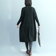 Pullover Pullover Outfits Street Style Stehkragen schwarz Fuzzy-Strickwaren