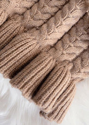 Pullover khaki Sweater Wardrobes Street Style o neck thick oversize fall knitwear - SooLinen
