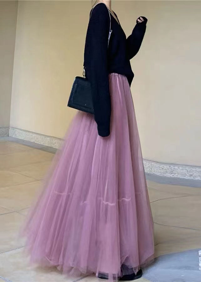 Purple Exra Large Hem Tulle Skirts Wrinkled Spring