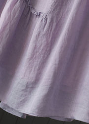 Purple Patchwork Linen Skirts Wrinkled Exra Large Hem Summer