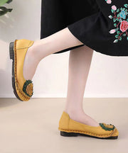 Red Flat Shoes For Women Comfortable Splicing Floral