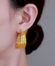 Regular Gold Alloy C Type Hoop Earrings