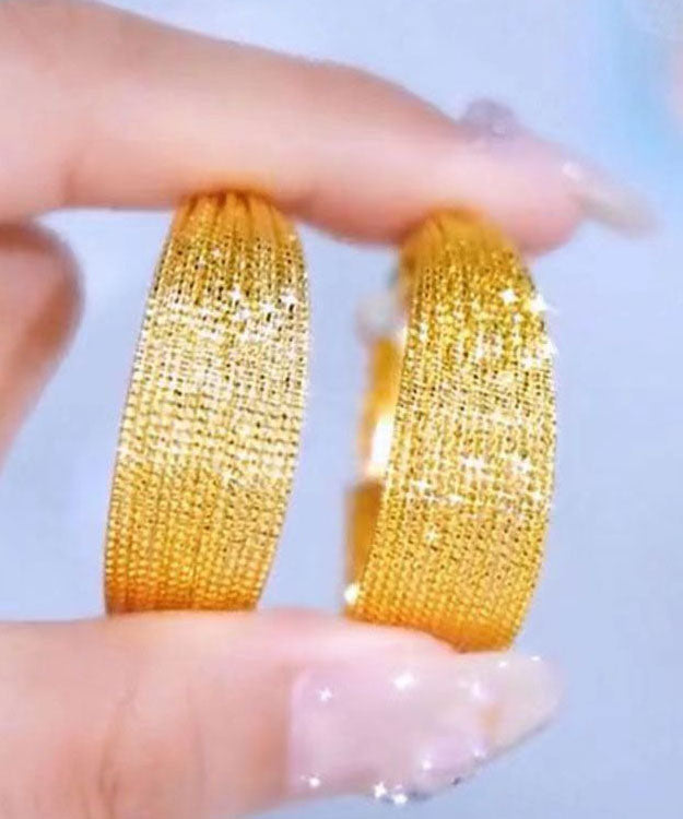 Regular Gold Alloy C Type Hoop Earrings