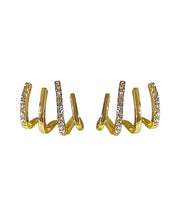 Regular Gold Alloy Inlaid Zircon Hoop Earrings