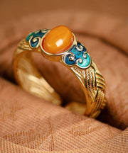 Regular Gold Ancient Gold Beeswax Enamel Opening Rings