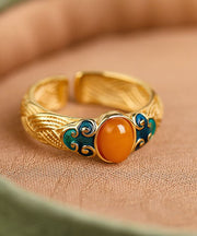 Regular Gold Ancient Gold Beeswax Enamel Opening Rings
