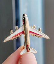 Regular Red Alloy Enamel Model Plane Brooches