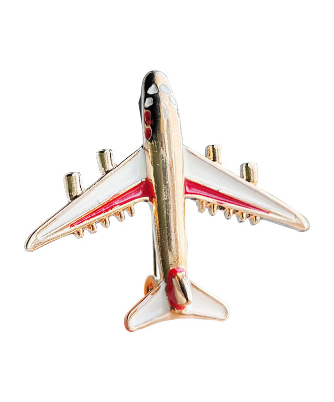 Regular Red Alloy Enamel Model Plane Brooches