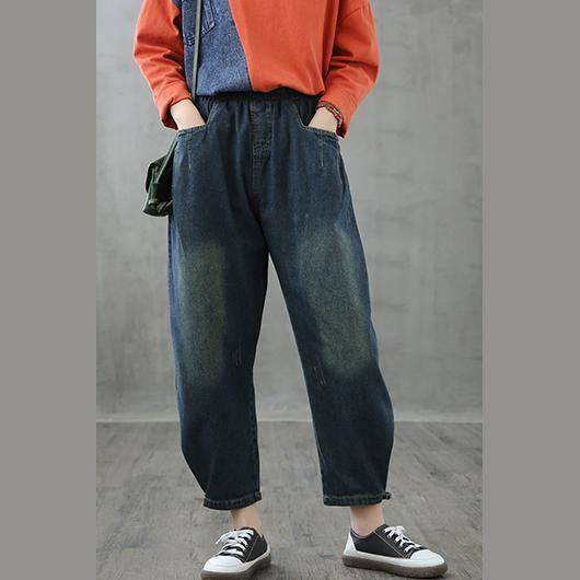 Retro jeans loose high waist long pants new casual cropped pants - SooLinen