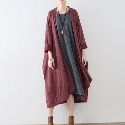 ruby stripe cotton cardigans long casual coats oversized cotton ...