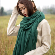 Scarf ladies spring and autumn summer big square scarf thin long section air conditioning shawl dual-use - SooLinen