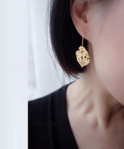 Chic Gold Copper Overgild Maple Leaf Drop Earrings