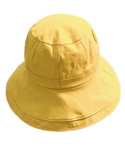 Simple Black Oversized Patchwork Cotton Bucket Hat