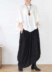 Simple Black asymmetrical Design Linen Skirt - SooLinen