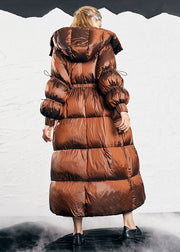 Simple Caramel fashion drawstring Thick Winter Duck Down Puffer Coat
