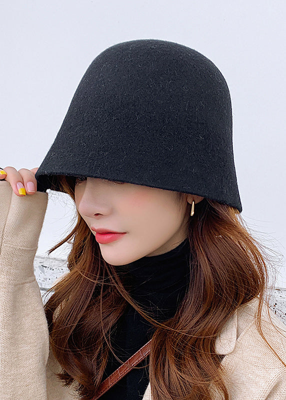 Simple Fashion Versatile Coffee Woolen Bucket Hat