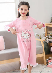 Simple Princess Print Lace Patchwork Cotton Kids Girls Jumpsuit Long Sleeve