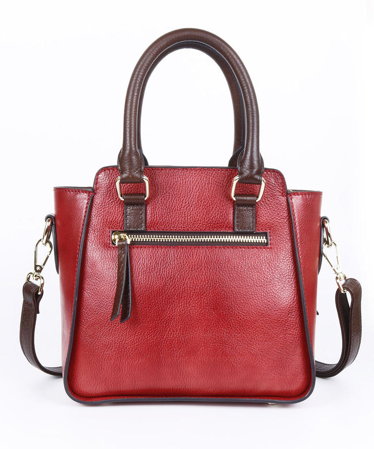 Simple Red Casual Rub color Calf Leather Messenger Bag