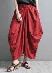 Einfache rote Taschen mit weitem Bein Hosenrock Sommer