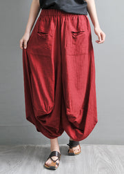 Einfache rote Taschen mit weitem Bein Hosenrock Sommer
