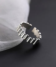 Simple Silk Sterling Silver Geometry Rings