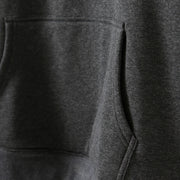 Einfache Baumwollbluse stilvolle große Taschen Outfits graue Silhouette mit Kapuze
