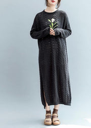 Simple o neck hollow out Sweater weather Design black Tejidos knitwear - SooLinen
