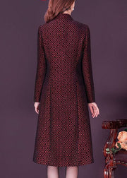 Slim Fit Mulberry Stand Collar Jacquard Spandex Trench Long Sleeve