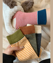 Soft Comfortable Striped Combed Cotton Mid Calf Socks