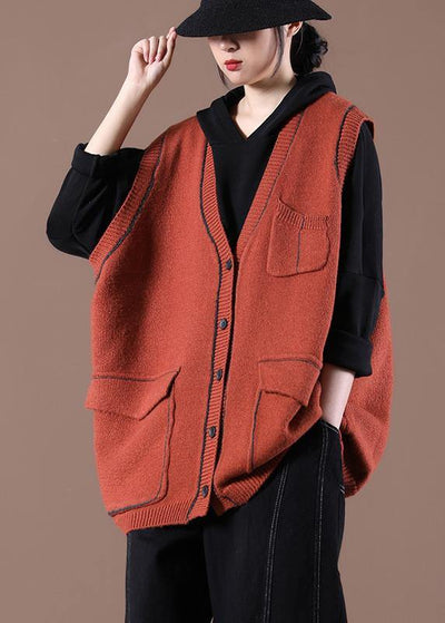 Spring 2021 New Korean Women's Loose Caramel Sweater Vest - SooLinen