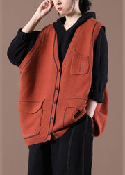 Spring 2021 New Korean Women's Loose Caramel Sweater Vest - SooLinen
