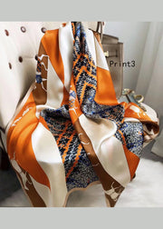 Spring And Autumn Print Silk Scarf And Shawl Dual Use