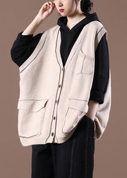 Spring New Coffee Women's Korean Large Multi Pocket Knitted Vest - SooLinen