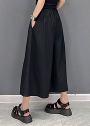 Streetwear Black Asymmetrical Pockets Patchwork Plaid Straight Pants Summer