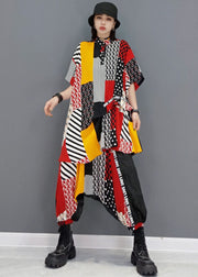 Streetwear Colorblock Patchwork Print Tops und Haremshosen Zweiteiler Outfit Sommer